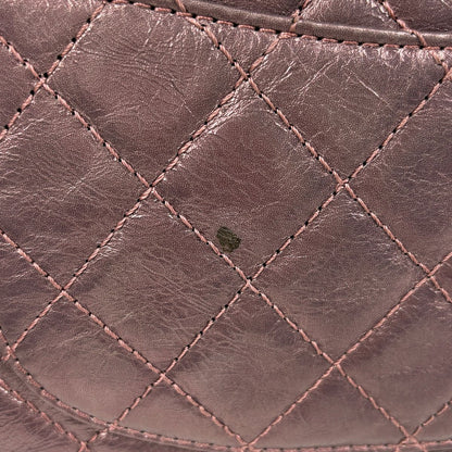Chanel Chain Shoulder Bag Quilted Double Flap Leather Metallic Pink — view 4