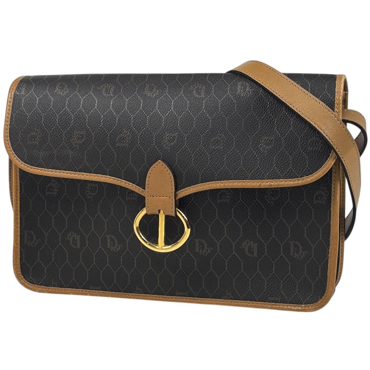 Dior Honeycomb Shoulder Bag Black Beige