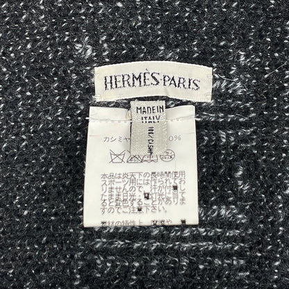 Hermes Logo Scarf Martin Margiela Era Cashmere Black — view 5