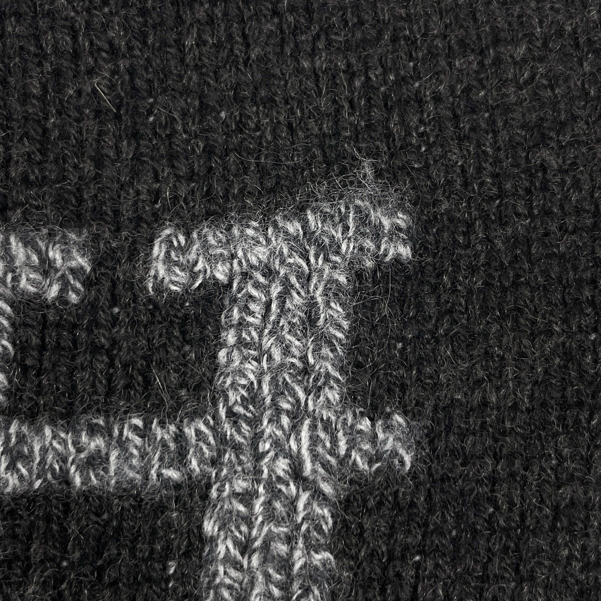 Hermes Logo Scarf Martin Margiela Era Cashmere Black — view 4