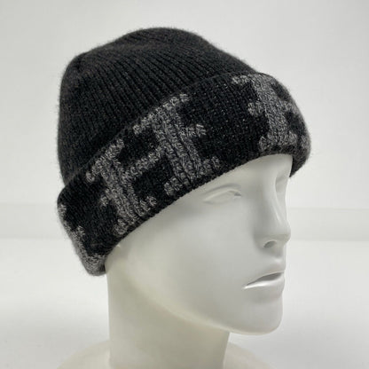 Hermes Logo Knit Cap Martin Margiela Era Hat Cashmere Black — view 6