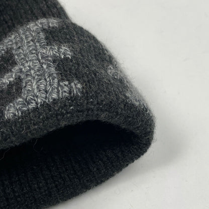 Hermes Logo Knit Cap Martin Margiela Era Hat Cashmere Black — view 3