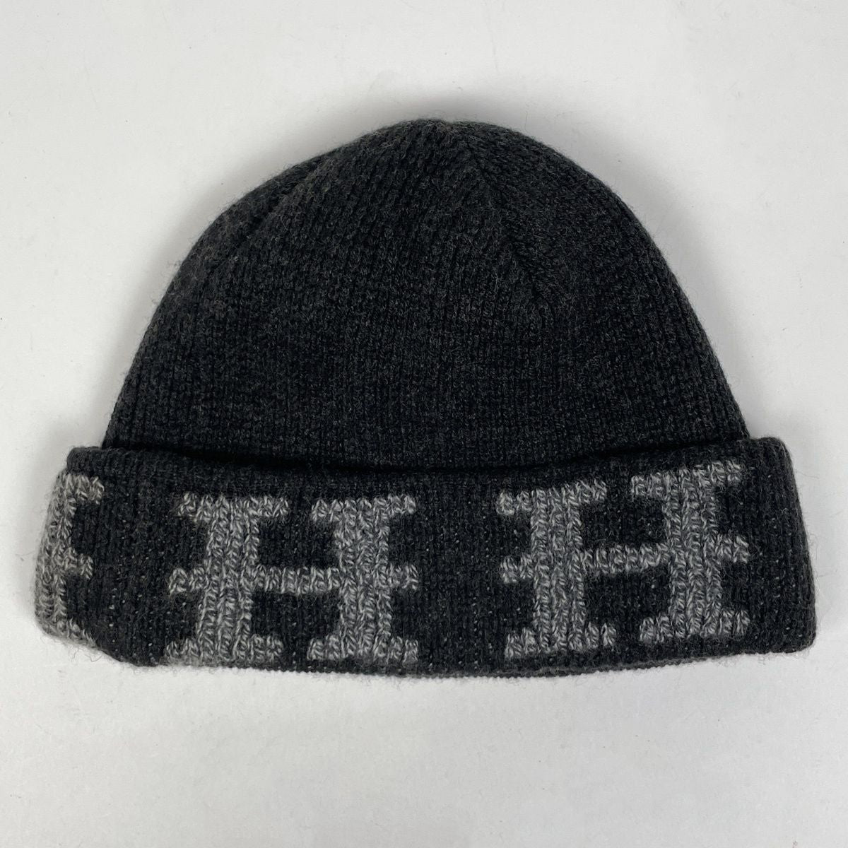 Hermes Logo Knit Cap Martin Margiela Era Hat Cashmere Black — view 2