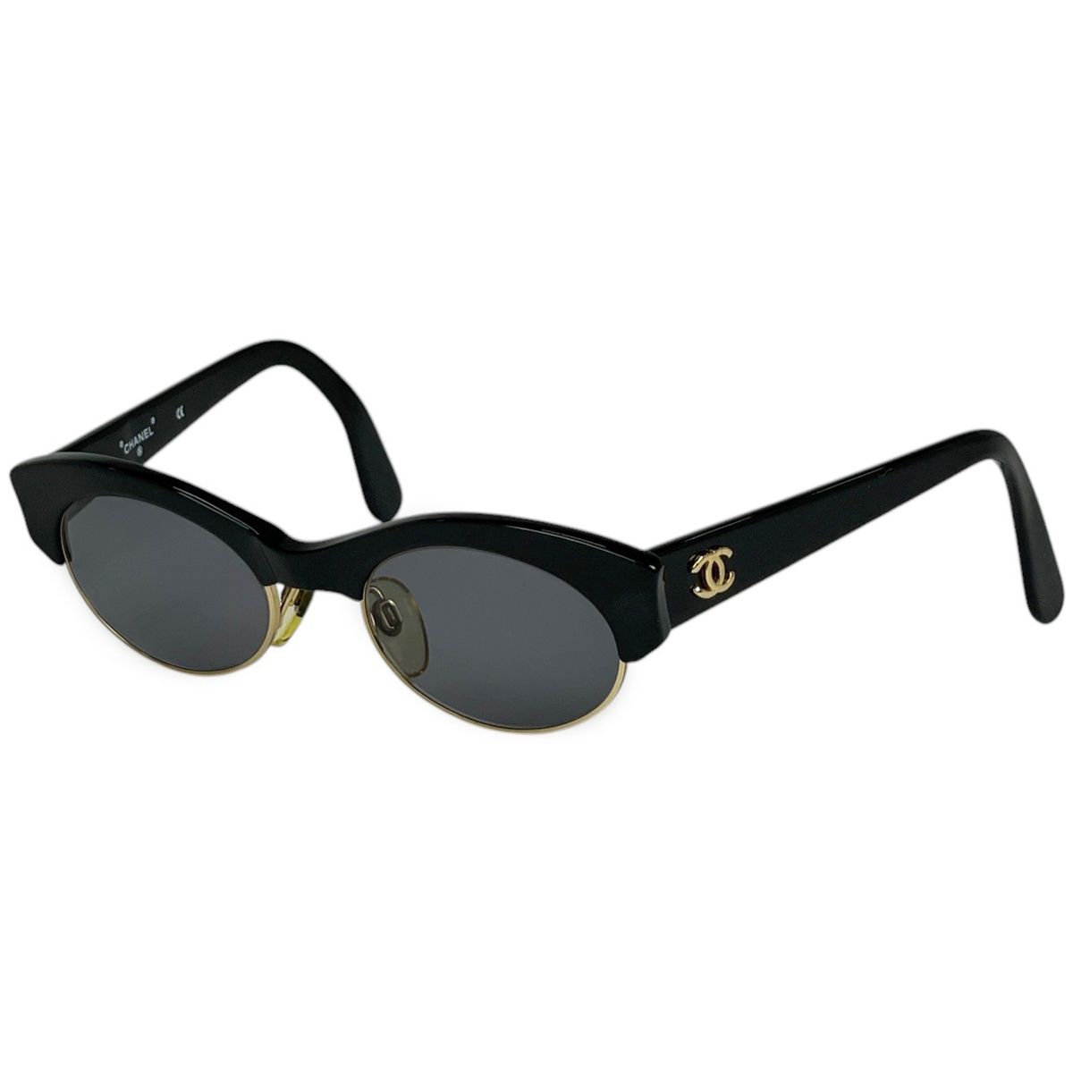 Chanel CC Logo Sunglasses Eyewear Acetate Black