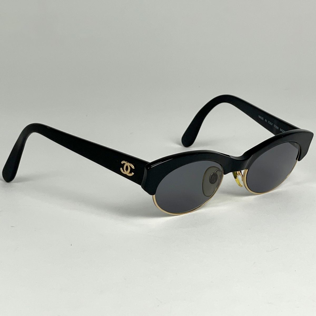 Chanel CC Logo Sunglasses Eyewear Acetate Black — view 6