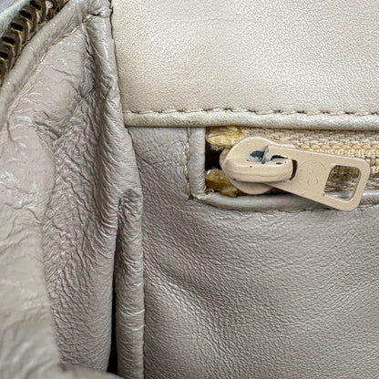 Chanel CC Logo Chain Shoulder Bag Quilted Fringe Leather White — view 7