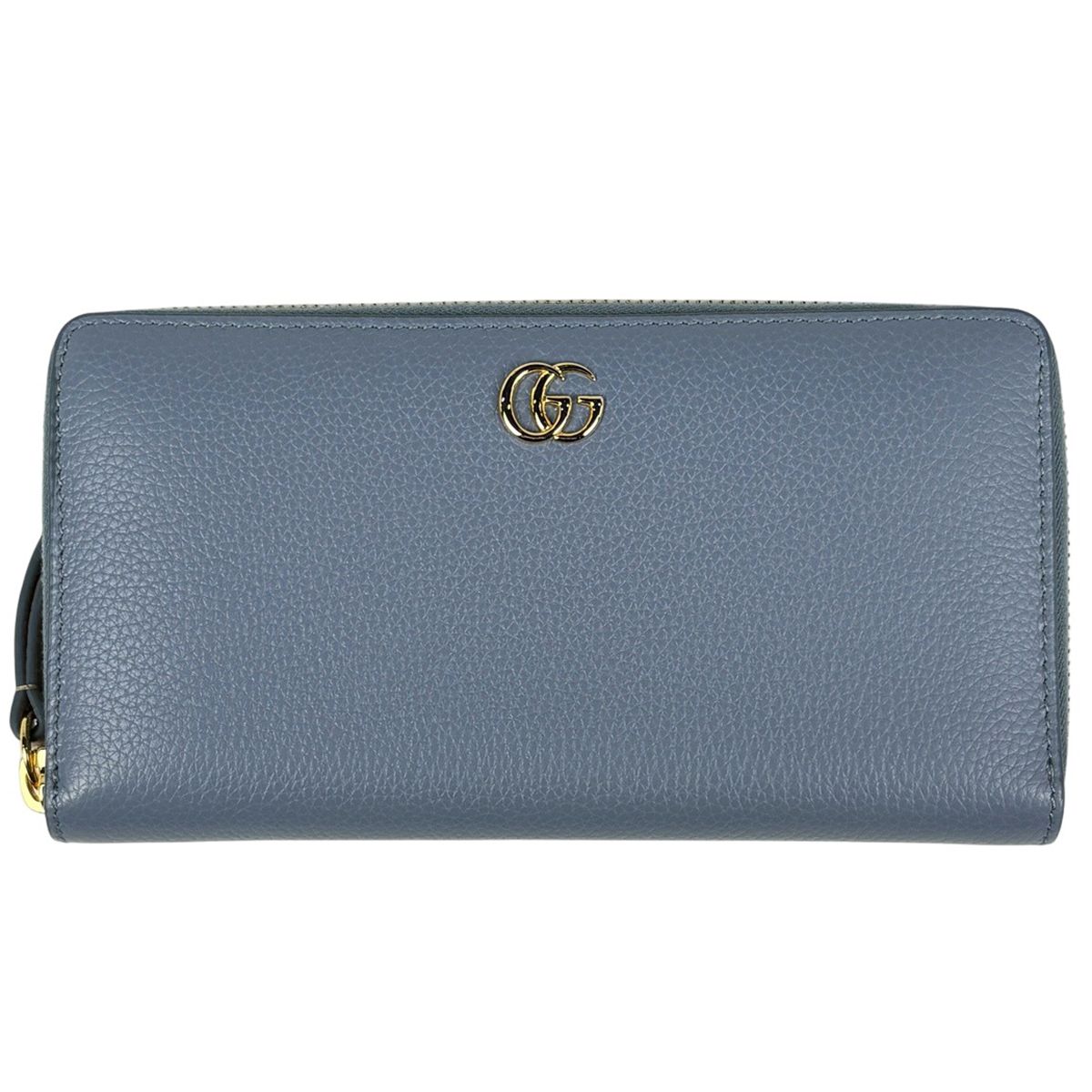 Gucci GG Marmont Zip Around Wallet Double Leather Blue