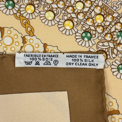 Hermes Carre 90 Kosmima Universe Scarf Silk Brown Beige Multicolor — view 2