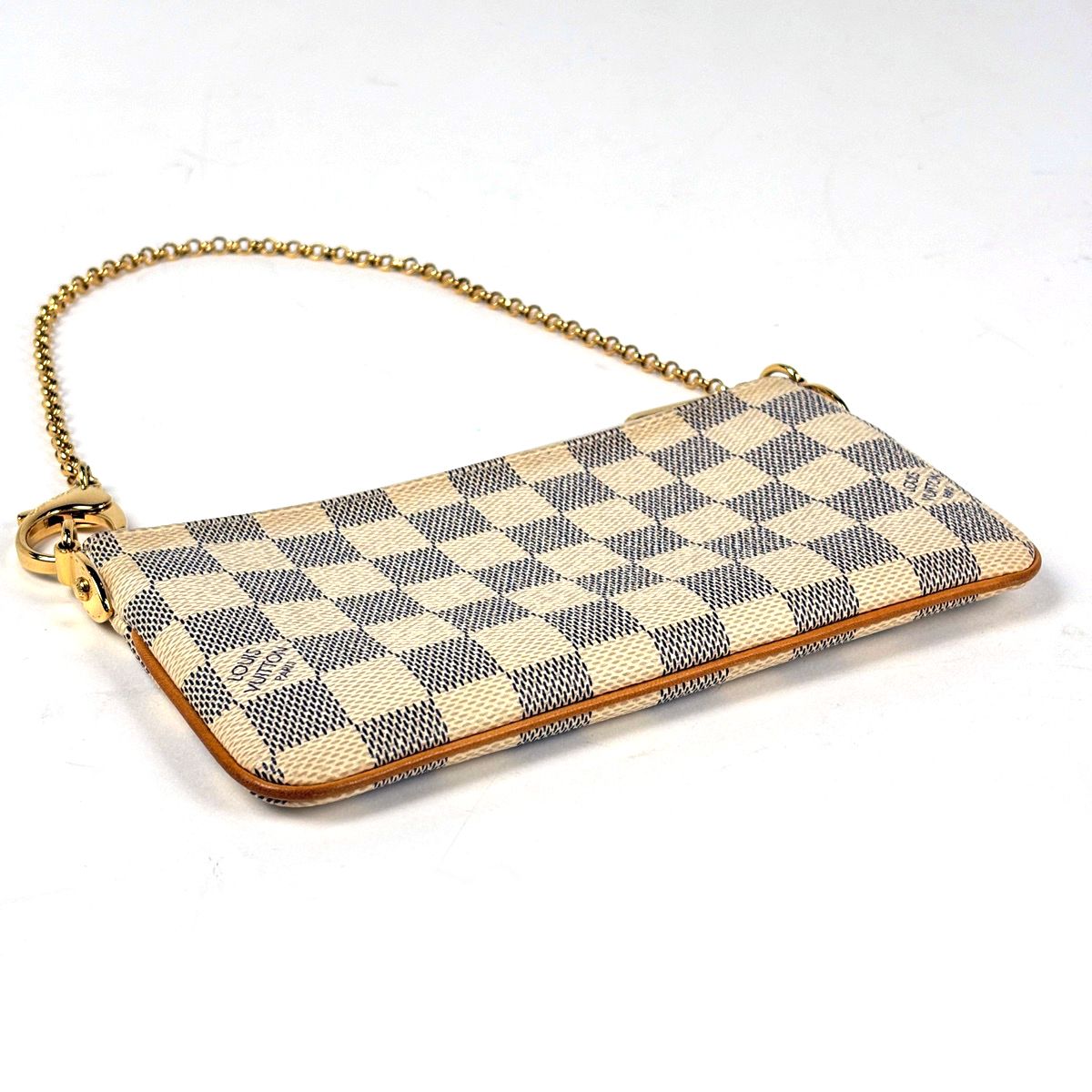 Louis Vuitton Pochette Mila Shoulder Bag Makeup Cosmetics Pouch Damier Azur — view 2