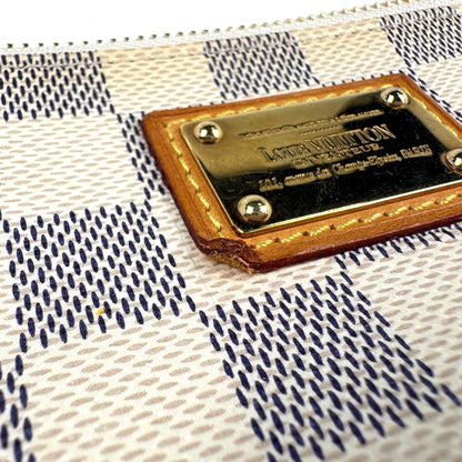 Louis Vuitton Pochette Mila Shoulder Bag Makeup Cosmetics Pouch Damier Azur — view 4