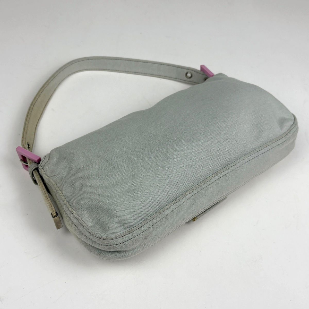 Fendi Zucca Logo Mamma Bucket Shoulder Bag Fabric Gray — view 2