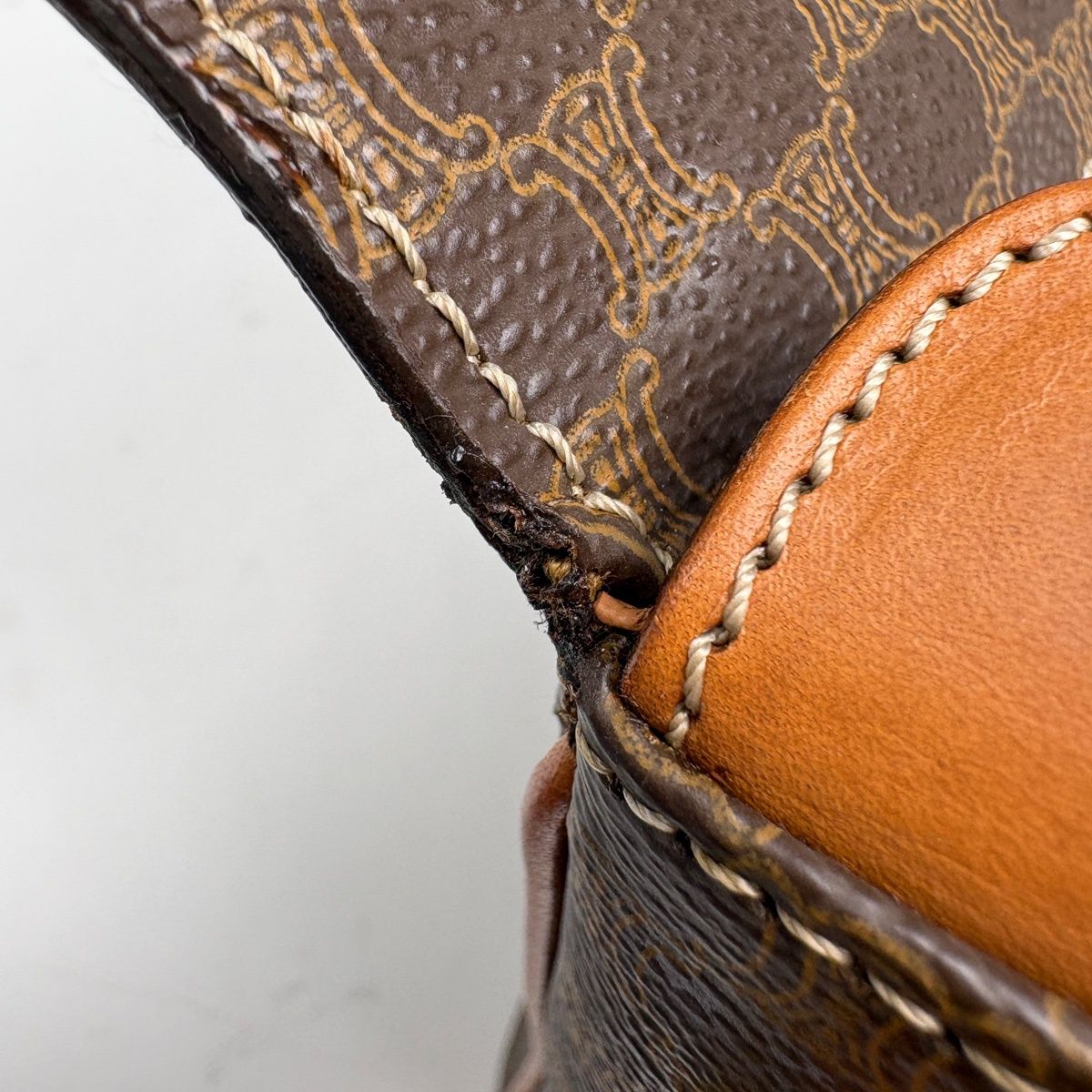 Celine Macadam Shoulder Bag Circle Logo Brown — view 9