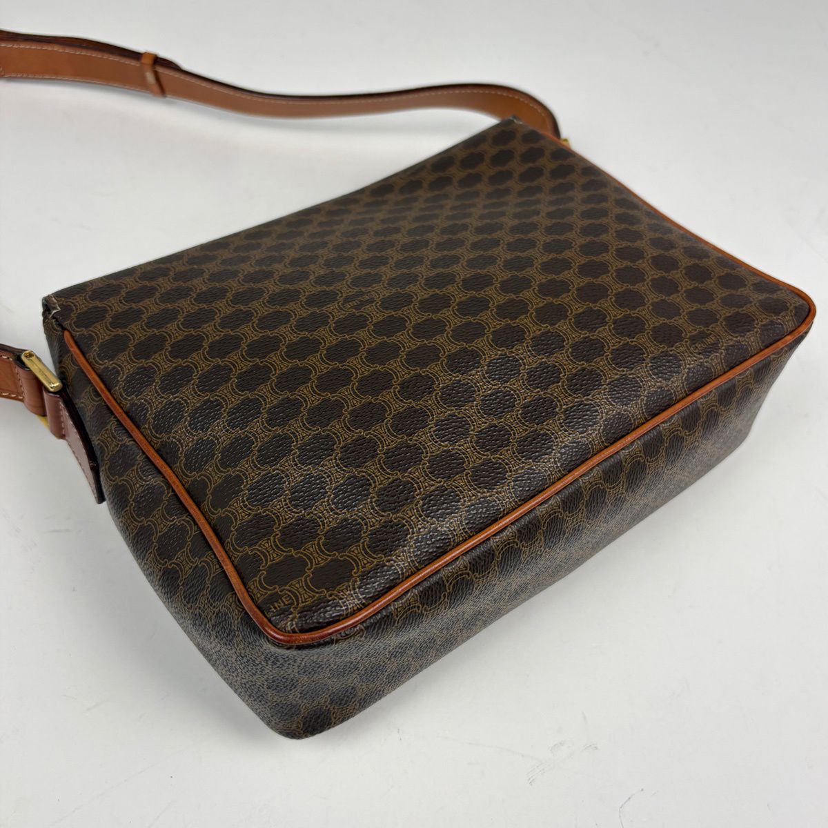 Celine Macadam Shoulder Bag Circle Logo Brown — view 2