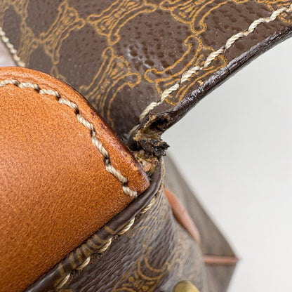 Celine Macadam Shoulder Bag Circle Logo Brown — view 8