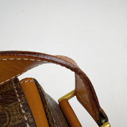 Celine Macadam Shoulder Bag Circle Logo Brown — view 5