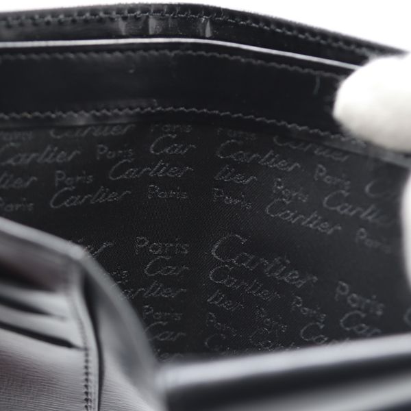 Cartier Pasha Line Bifold Wallet Black Color Calf Leather — view 9