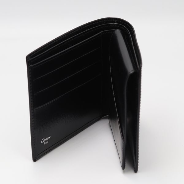 Cartier Pasha Line Bifold Wallet Black Color Calf Leather — view 6