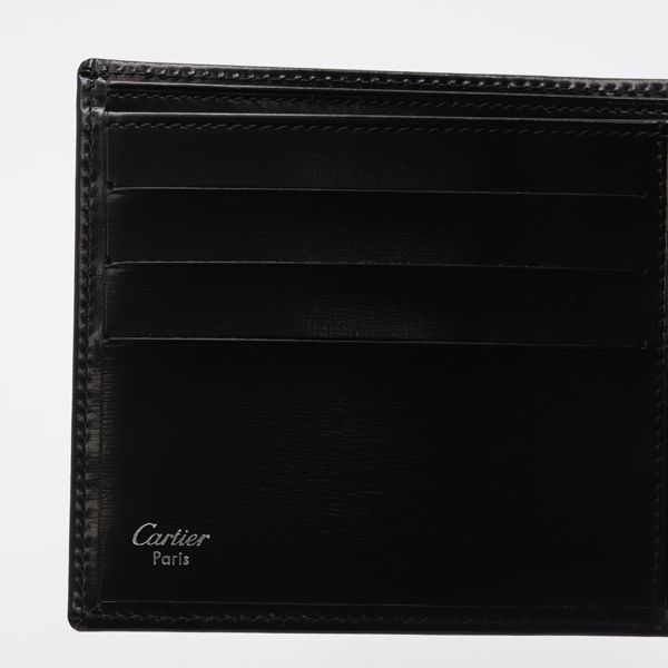 Cartier Pasha Line Bifold Wallet Black Color Calf Leather — view 7