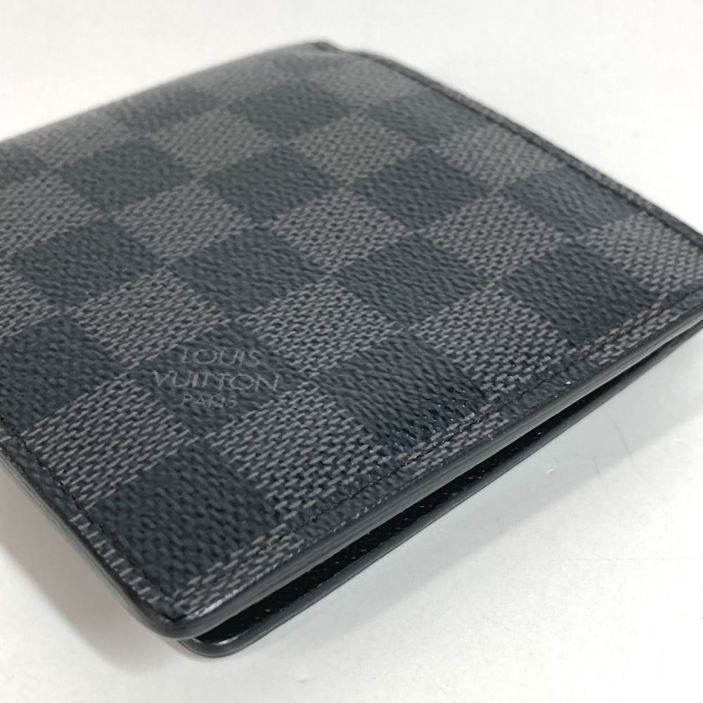 Louis Vuitton Bifold Wallet Portefeuille Marco Damier Graphite Canvas Black — view 3
