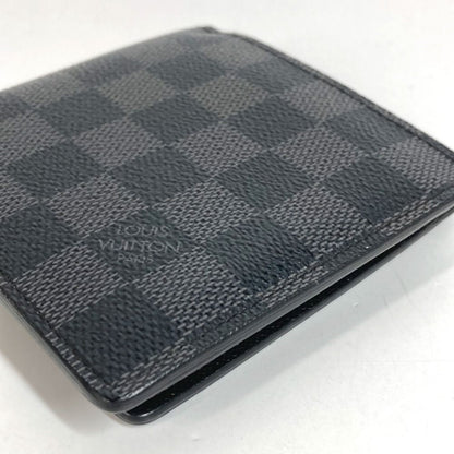 Louis Vuitton Bifold Wallet Portefeuille Marco Damier Graphite Canvas Black — view 3