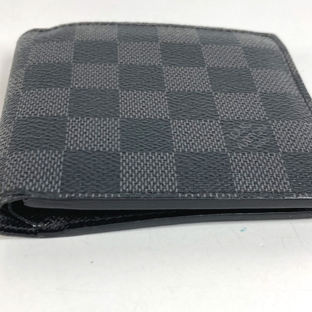 Louis Vuitton Bifold Wallet Portefeuille Marco Damier Graphite Canvas Black — view 4