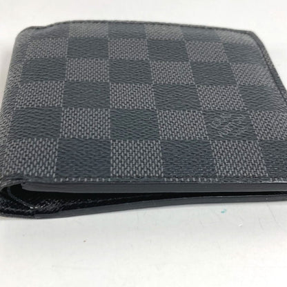 Louis Vuitton Bifold Wallet Portefeuille Marco Damier Graphite Canvas Black — view 4