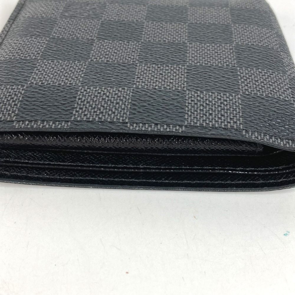 Louis Vuitton Bifold Wallet Portefeuille Marco Damier Graphite Canvas Black — view 6