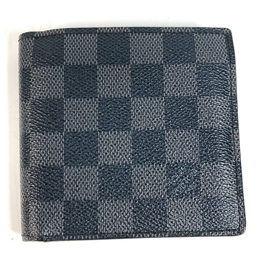 Louis Vuitton Bifold Wallet Portefeuille Marco Damier Graphite Canvas Black