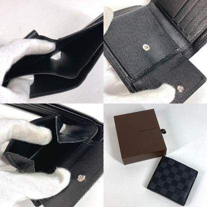 Louis Vuitton Bifold Wallet Portefeuille Marco Damier Graphite Canvas Black — view 9