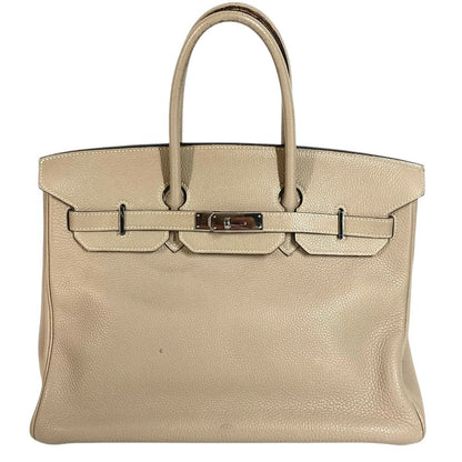 Hermes Handbag Birkin 35 Togo Tourtier Gray Beige