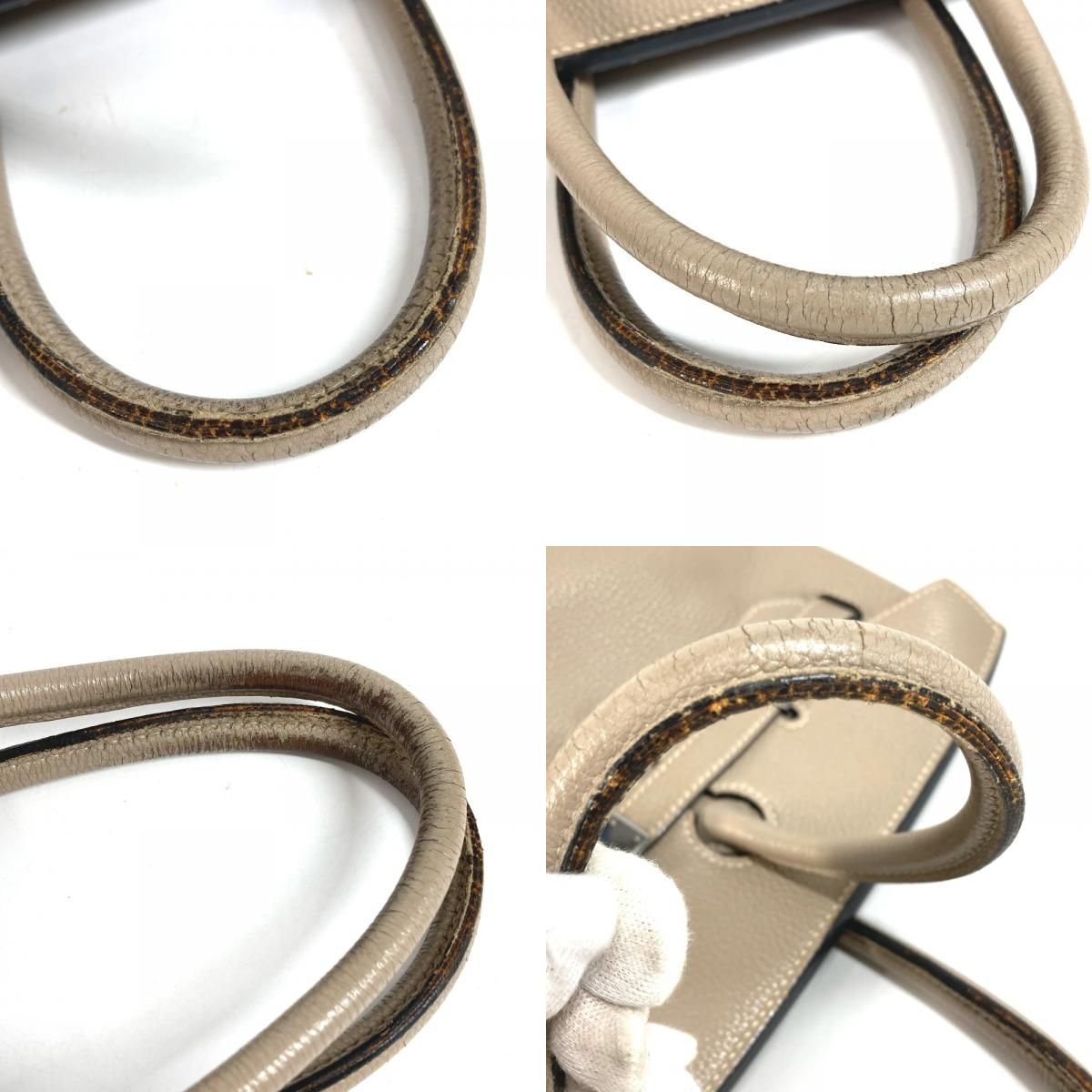 Hermes Handbag Birkin 35 Togo Tourtier Gray Beige — view 7