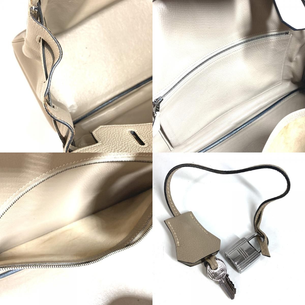 Hermes Handbag Birkin 35 Togo Tourtier Gray Beige — view 9