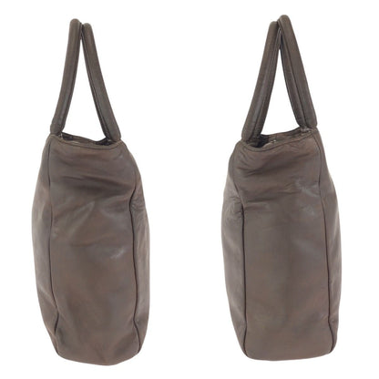 Prada Vintage Brown Silver Leather Tote — view 8