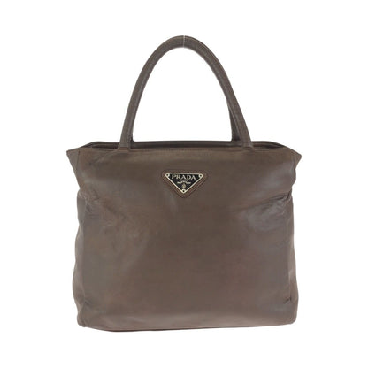 Prada Vintage Brown Silver Leather Tote