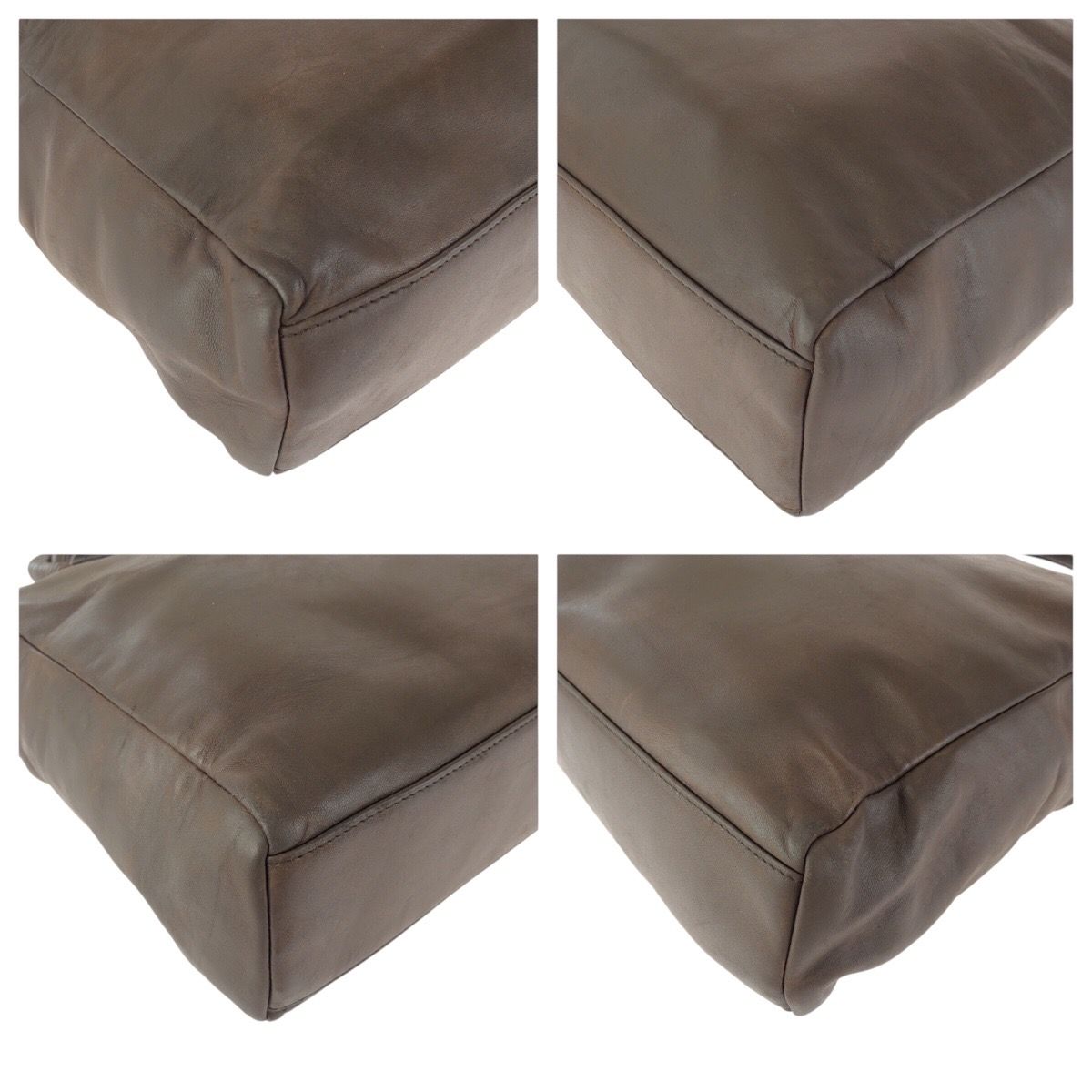 Prada Vintage Brown Silver Leather Tote — view 3