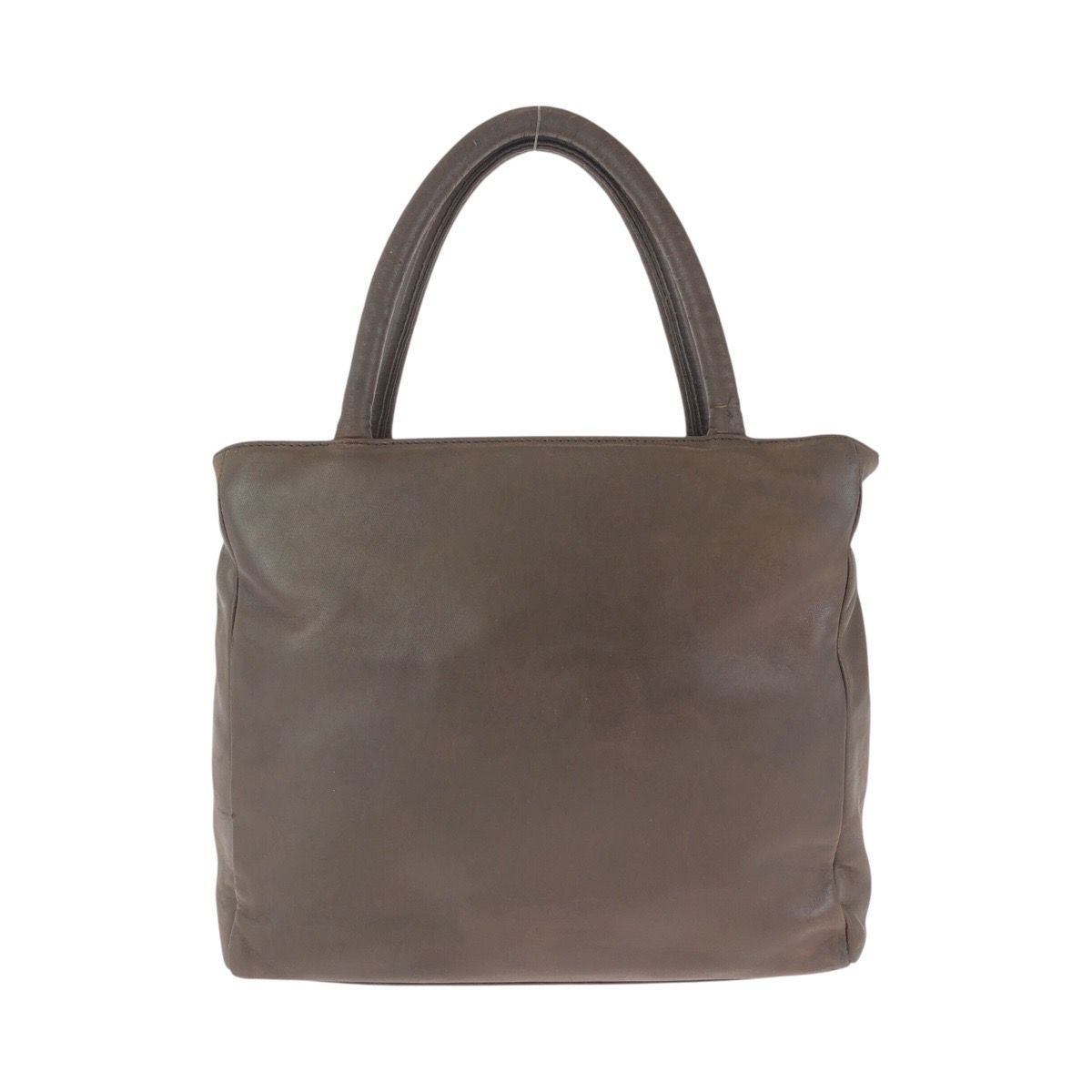Prada Vintage Brown Silver Leather Tote — view 2