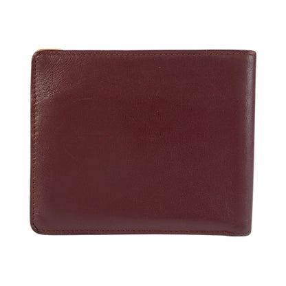 Cartier Must Line Wine Red Bordeaux Leather Folded Wallet Billfold — view 2