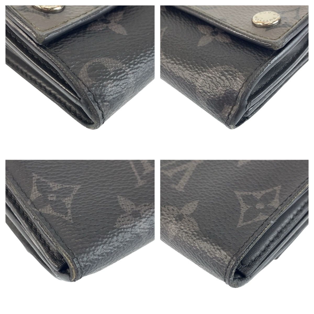 Louis Vuitton Monogram Eclipse Reverse Discovery Compact Wallet Black Folding — view 7