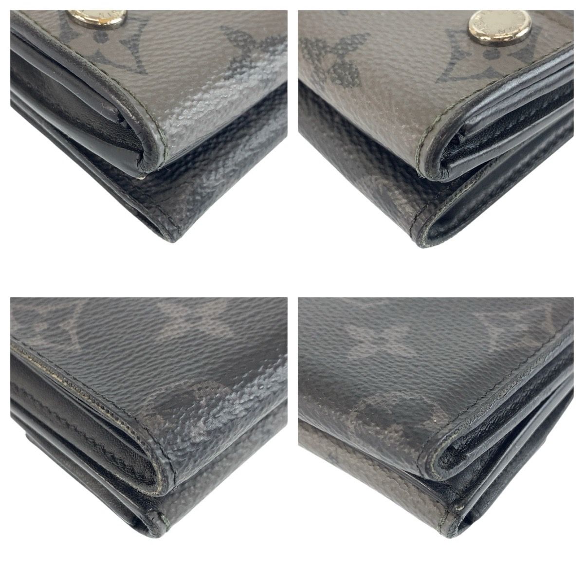 Louis Vuitton Monogram Eclipse Reverse Discovery Compact Wallet Black Folding — view 8