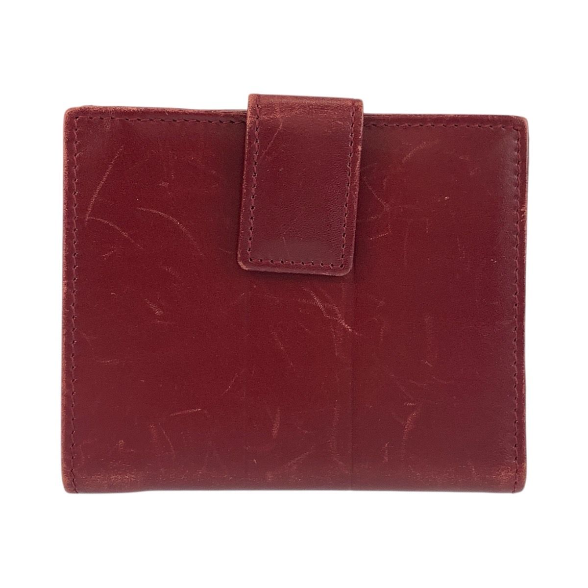Gucci Red Gold Leather Fold Wallet Compact — view 2