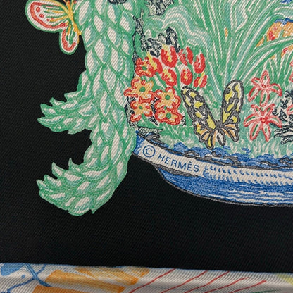 Hermes Scarf Carre 90 Black Blue Multi — view 2