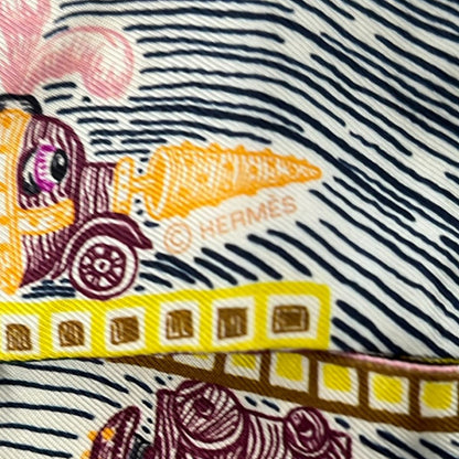 Hermes Scarf Twill Green Yellow Multi Ribbon Super Silk Quest — view 2
