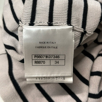 Chanel 3/4 Sleeve Sweater 34 S Ivory Black Border Pearl Button — view 5