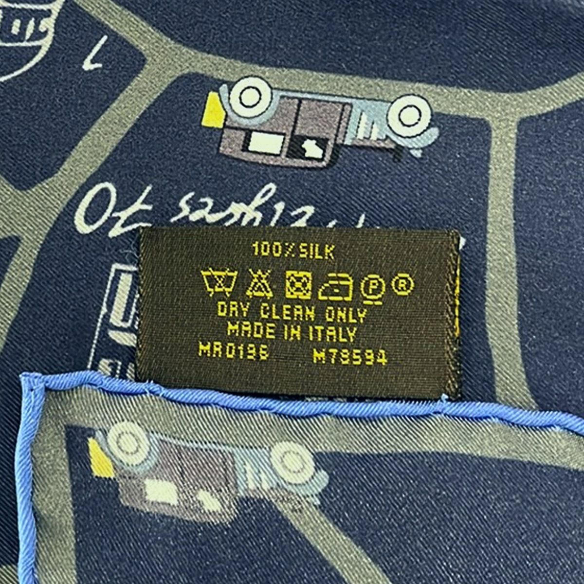 Louis Vuitton Scarf Dark Navy Gray Multi Mini — view 3