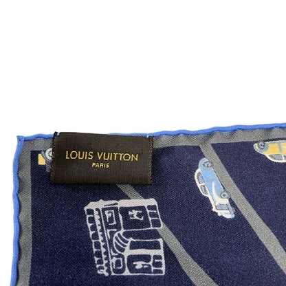 Louis Vuitton Scarf Dark Navy Gray Multi Mini — view 2