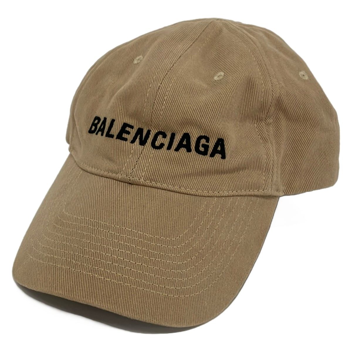 Balenciaga Cap L Beige Black Logo Cap