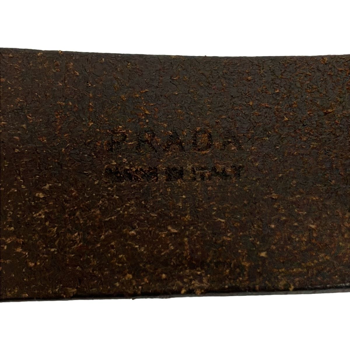 Prada Belt Dark Brown Silver Leather — view 4