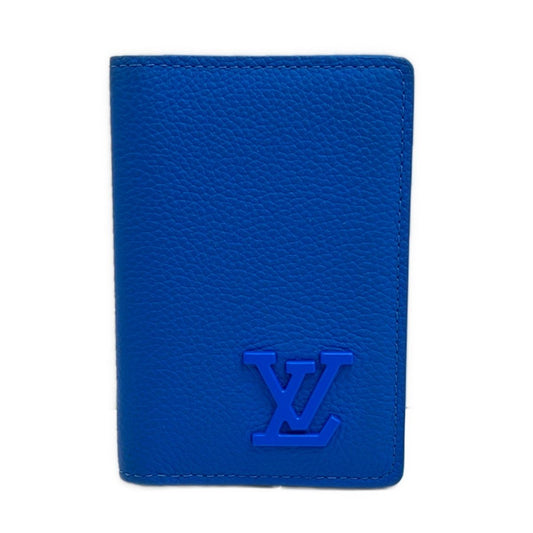 Louis Vuitton Card Case LV Aerogram Organizer de Poche Light Blue Leather