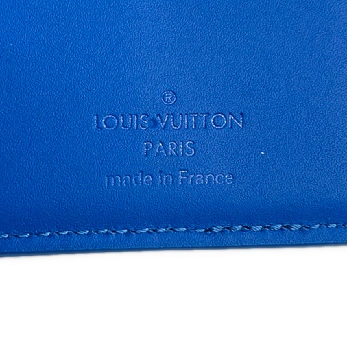 Louis Vuitton Card Case LV Aerogram Organizer de Poche Light Blue Leather — view 4