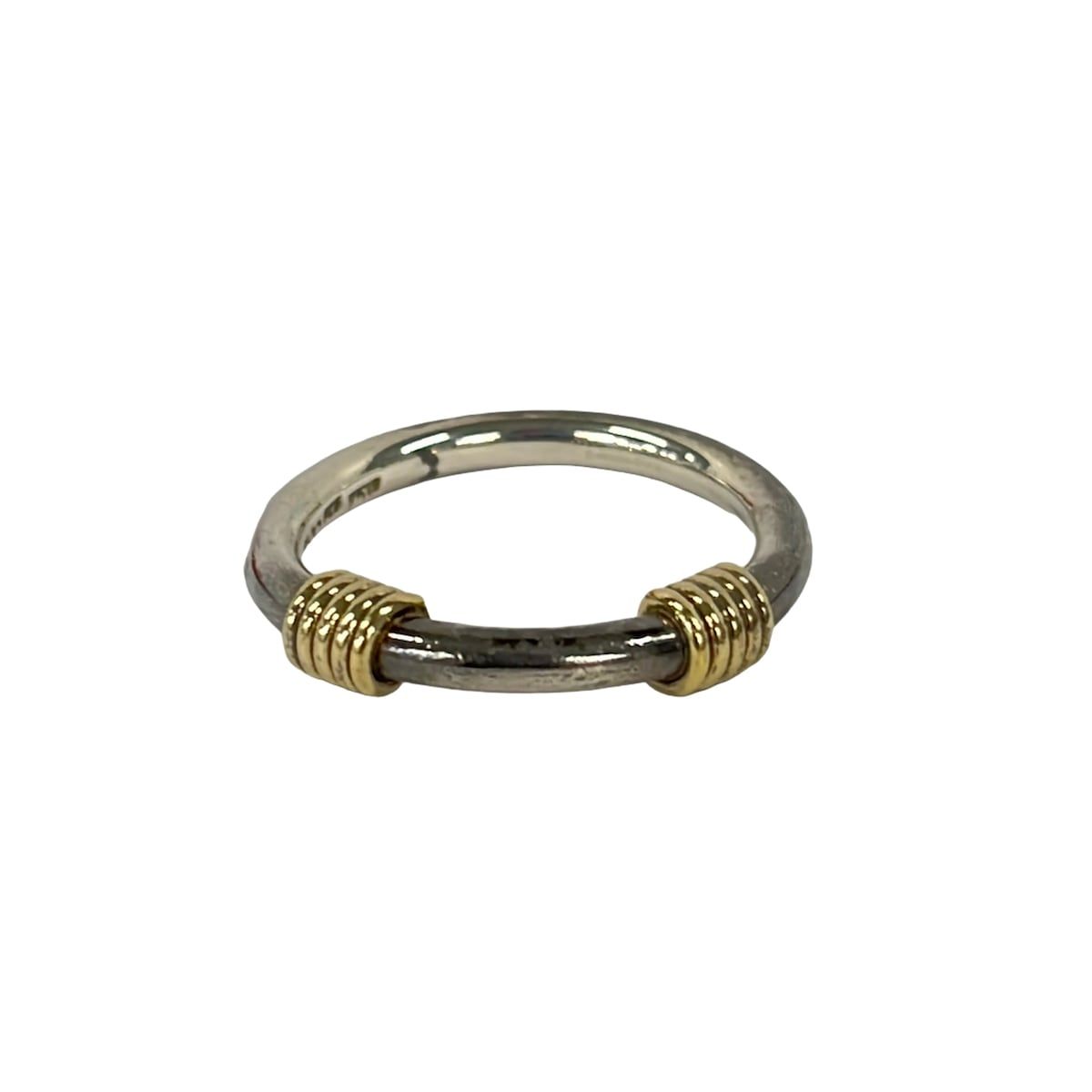 Tiffany & Co Ring Band Width Wire 18k Yellow Gold Silver
